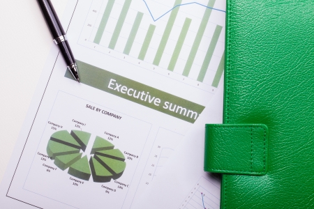 Finance document in green color setの写真素材