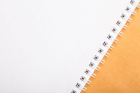 Close up of open white note book