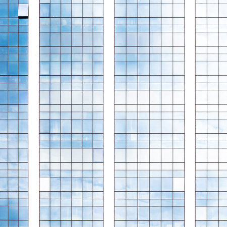 Reflection of sky on mirror window