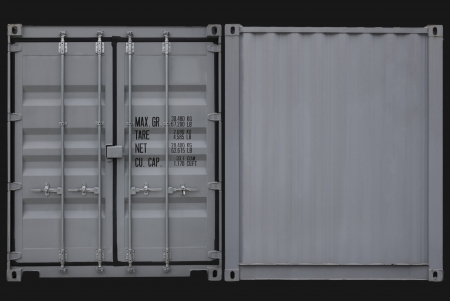 Cargo containers in front and back viewの写真素材