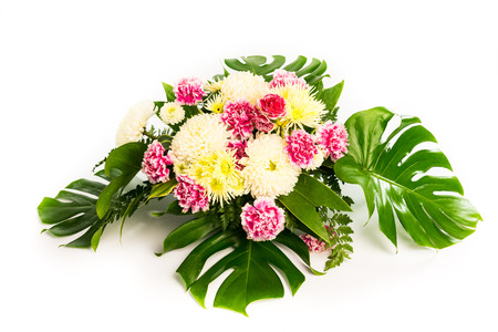 Bunch flowers on isolated white backgroundの写真素材