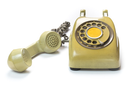Old telophone isolated on white backgroundの写真素材