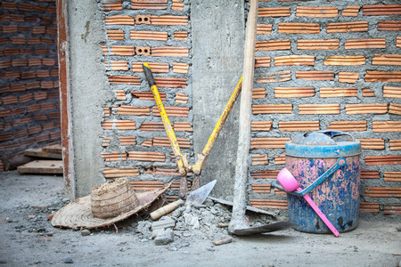 Construction tools in the siteの写真素材