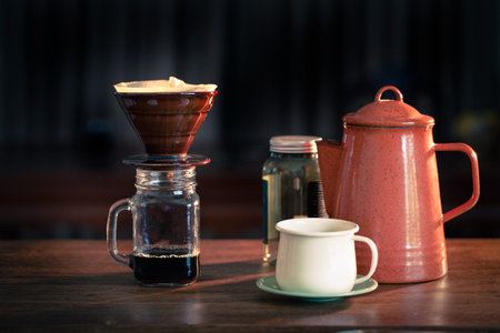 Still life with coffee drip.の写真素材