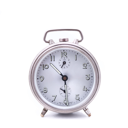 Alarm clock, isolated on the white backgroundの写真素材