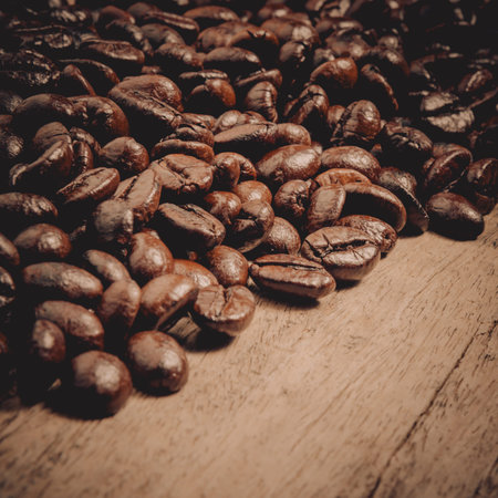 Coffee on grunge wooden background