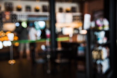 Blur or Defocus image of Coffee Shop or Cafeteria for use as Backgroundの写真素材