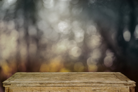 blurred background of bar and brown desk spaceの写真素材