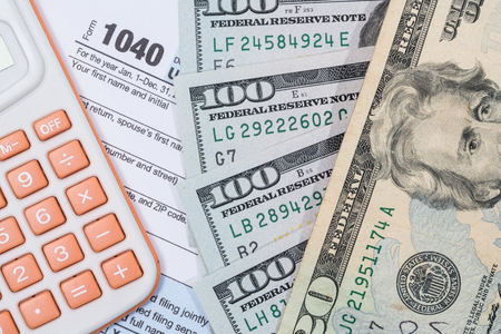 The dollar banknotes for business and finance conceptの写真素材