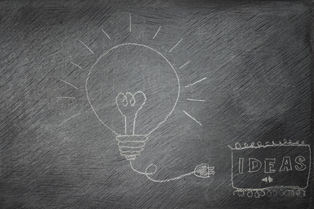 idea image written on black board  vintage effectの写真素材