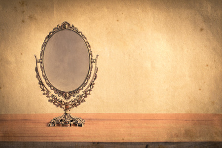 Vintage old desk mirror frame. Vintage styleの写真素材