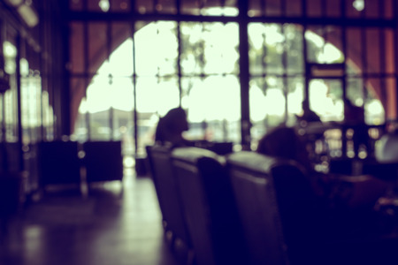 Blur or Defocus image of Coffee Shop or Cafeteria for use as Backgroundの写真素材