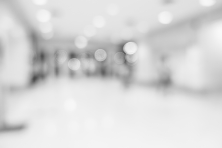 Abstract background image from building hallway (corridor) white blurの写真素材