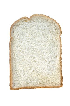 Close up of bread texture isolated on white background, use for food business backgroundの写真素材