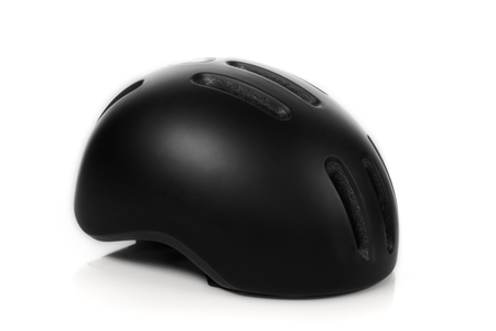 black helmet isolaed on white backgroundの写真素材