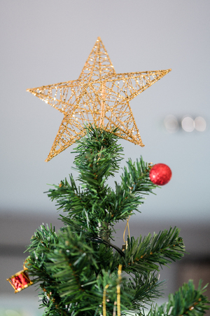 Christmas tree decoration backgroundの写真素材