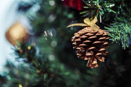 Christmas tree decoration backgroundの写真素材