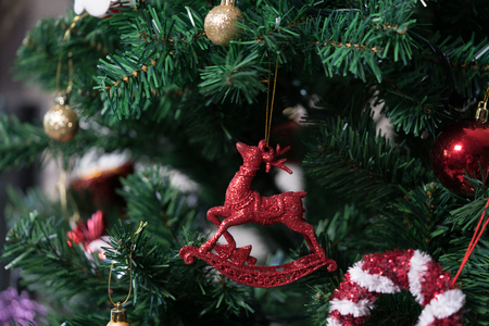 Christmas tree decoration backgroundの写真素材