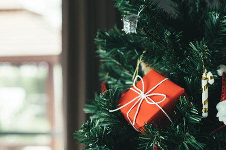 Christmas tree decoration backgroundの写真素材