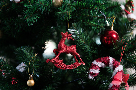 Christmas tree decoration backgroundの写真素材