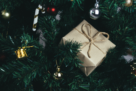 Christmas tree decoration backgroundの写真素材