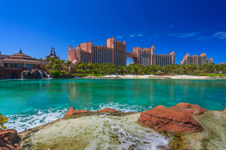 Atlantis hotel on Paradise Island in Nassau, Bahamas.のeditorial素材
