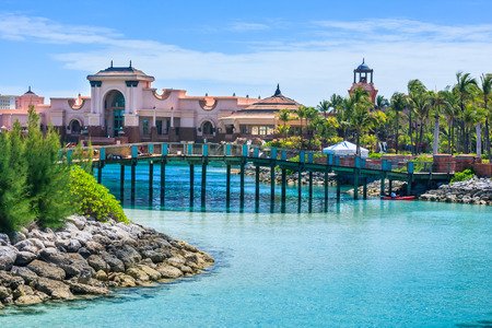 Atlantis hotel on Paradise Island in Nassau, Bahamas.のeditorial素材