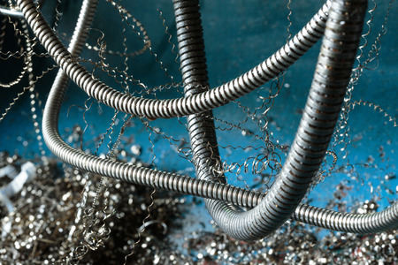 metal background in many pattern style.の写真素材