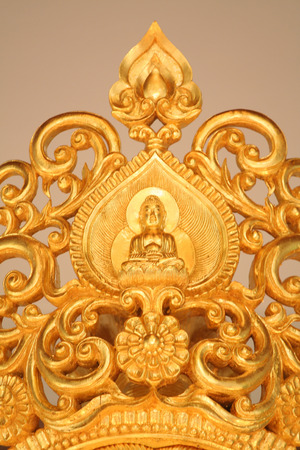 Beautiful Thai temple style and buddhist art decoration in Thailand.の写真素材
