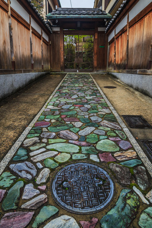 colorfull pathway to the temple in Japan.のeditorial素材