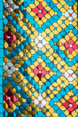 The pattern on the wall in the temple is beautiful.の写真素材