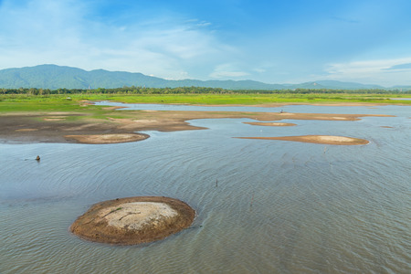 View the beautiful natural reservoirの写真素材