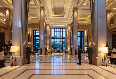 The atmosphere inside the hotel decorated beautifullyのeditorial素材