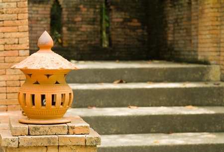 Lamp and staircaseの写真素材