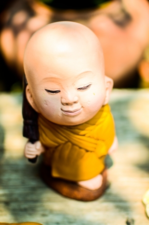 Monk ceramic statueの写真素材