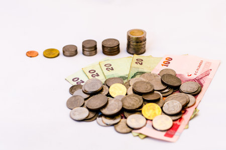 Money currently coins and bank note fundの写真素材