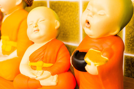 Cute novice monk ceramic