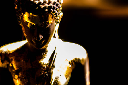 Silhouette buddaの写真素材