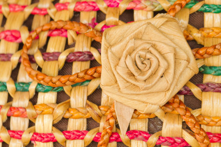 Colorful flower made from wicker.