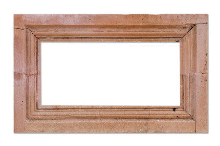 Brick frame isolated on white 