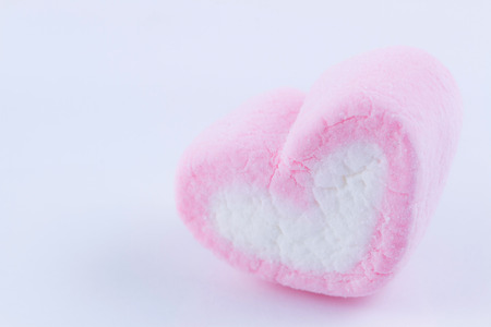 Sweet heart candy on white backgroundの写真素材