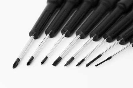 Screwdriver set on white backgroundの写真素材