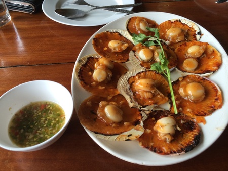 Shell seafood in Thailand with delicious seafood sauceの素材