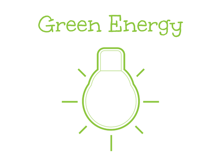 Concept of green energy word combined with light bulbのイラスト素材