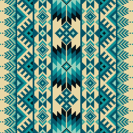 Tribal seamless pattern,Geometric  navajo ornament,Traditional Native American pattern.のイラスト素材