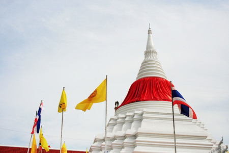 Thai pagoda in Wat Poramaiyikawad Koh Kret Nontaburiの写真素材