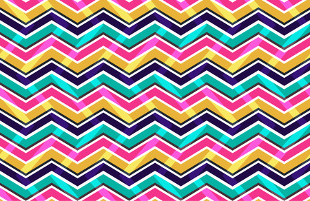 Pink yellow and blue zig zag seamless pattern, vector illustrationのイラスト素材