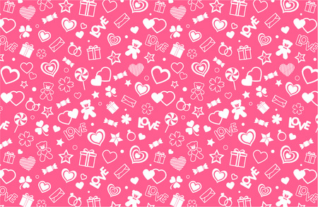 Valentine seamless pattern. Vector and illustrationのイラスト素材