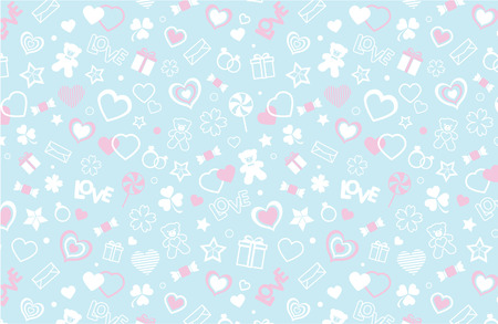 Valentine seamless pattern. Vector and illustrationのイラスト素材