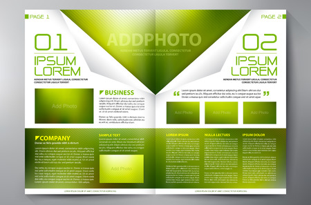 Brochure design two pages a4 template. Vector illustrationのイラスト素材